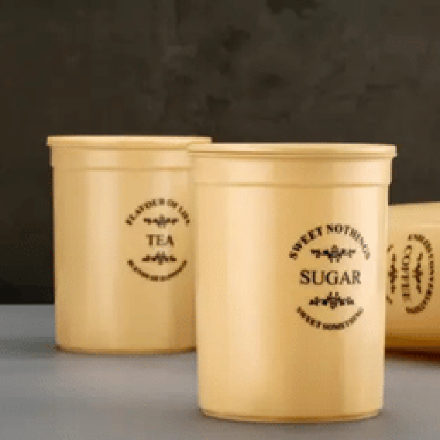 TEA, COFFEE, SUGAR CONTAINER (CREM)