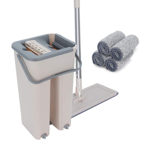 Cheet enterprise Heavy Quality New Unique Microfiber Slim Scratch Cleaning Squeeze Mop with Bucket